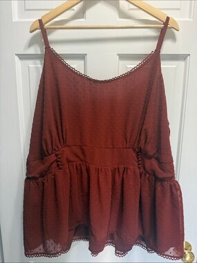 Torrid burnt orange sleeveless blouse